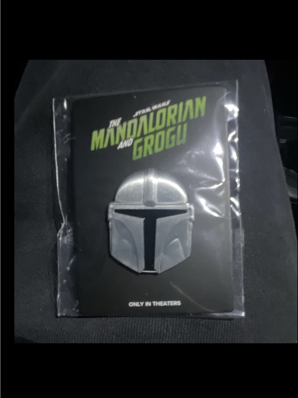 Star Wars Black and Silver Enamel Pin Backing Card theatre exclusive
